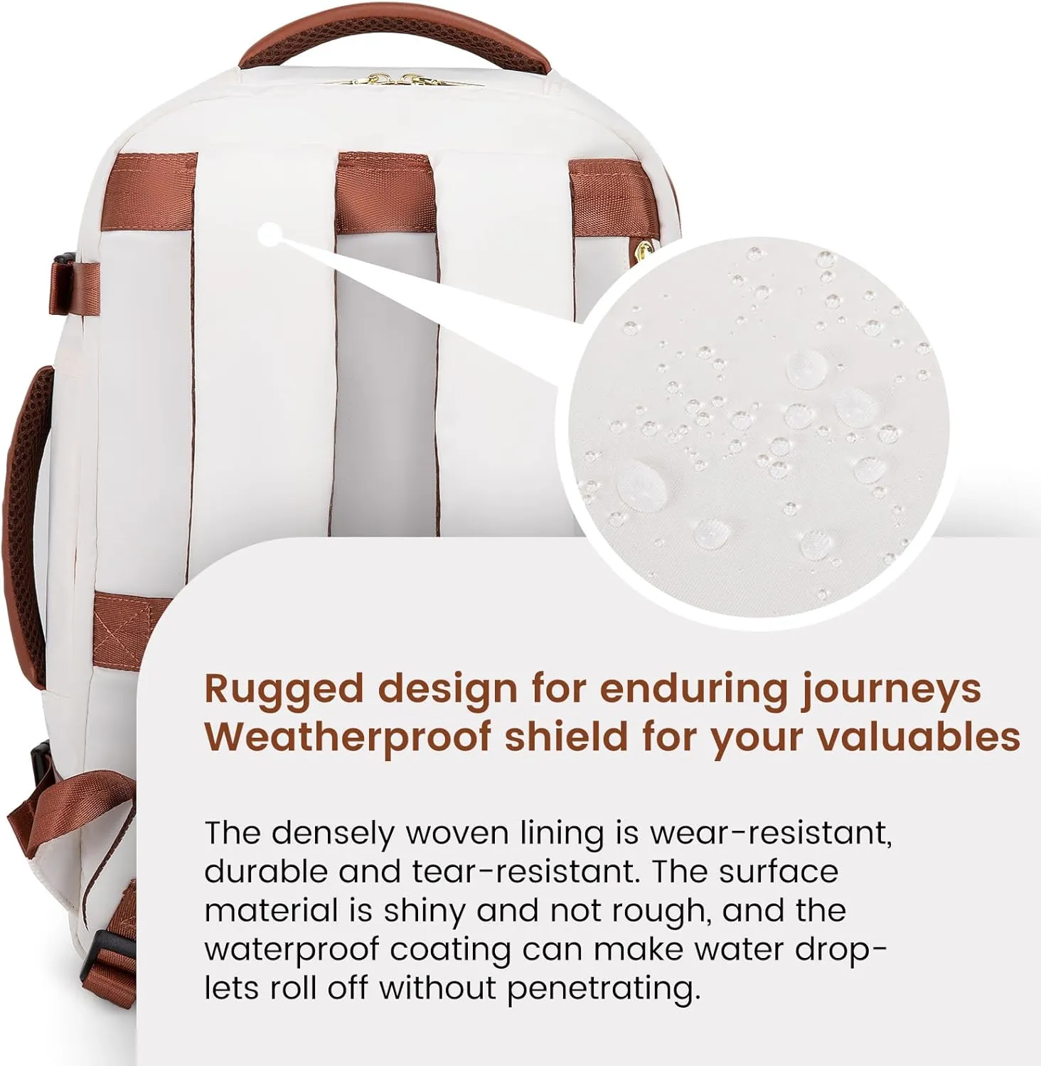 LOVEVOOK Travel Backpack for Women & Men, 45L Carry On Backpack, Personal Item Bag with 3 Packing Cubes, Business Weekender Overnight Luggage Daypack, Fits 18 Inch Laptop, Beige Brown