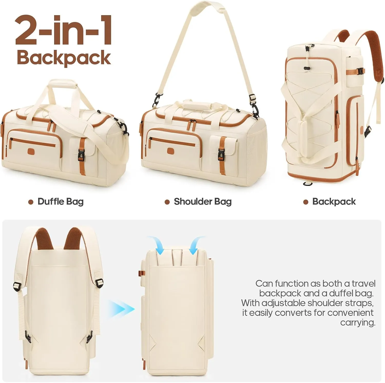 Luggage Sets 5 Piece,Polycarbonate Hardside Carry On Suitcase Set with Spinner Wheel TSA Lock, Suitcase set with Travel Bag for Women Men (Beige, 5 piece set)
