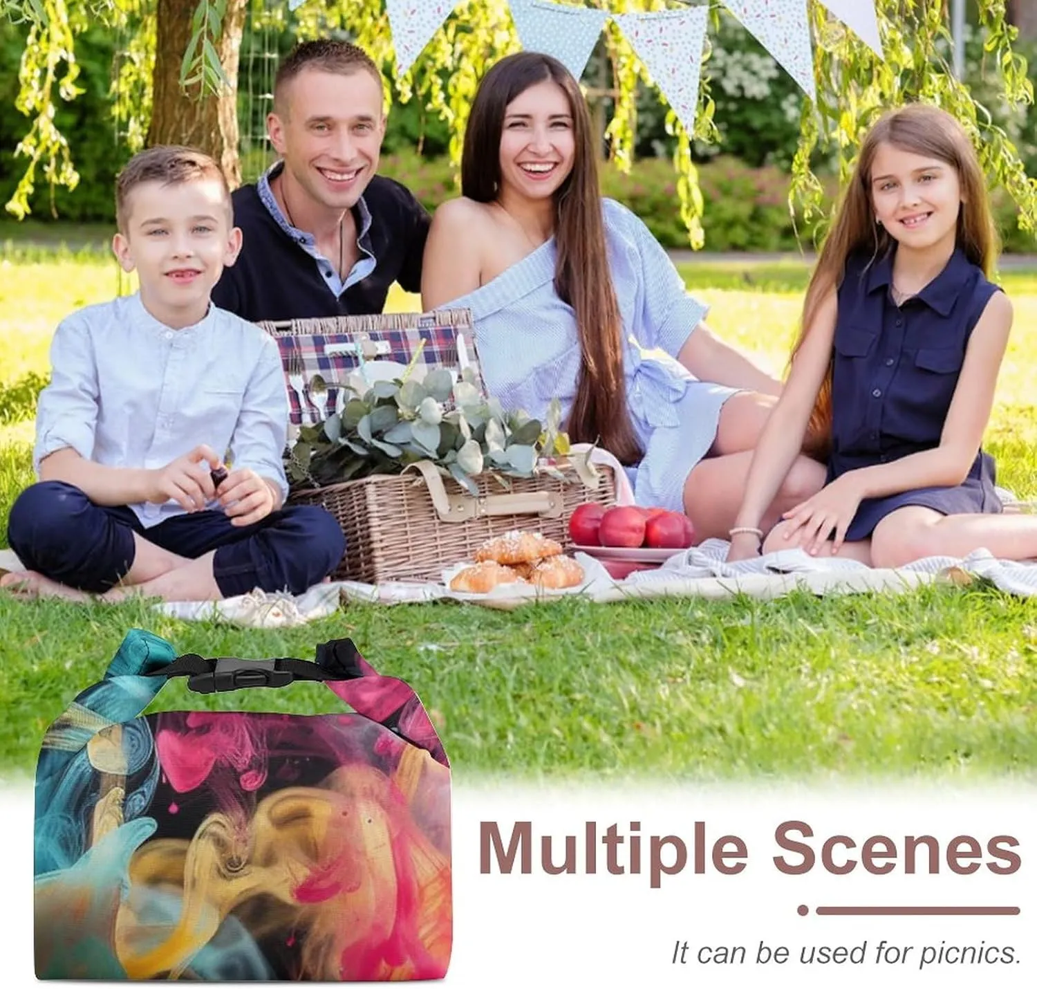 Lunch Bag for Women Men Lunch Box Reusable Melt In The Water Lunch Tote Bag Leakproof Lunch Cooler Bag for Work