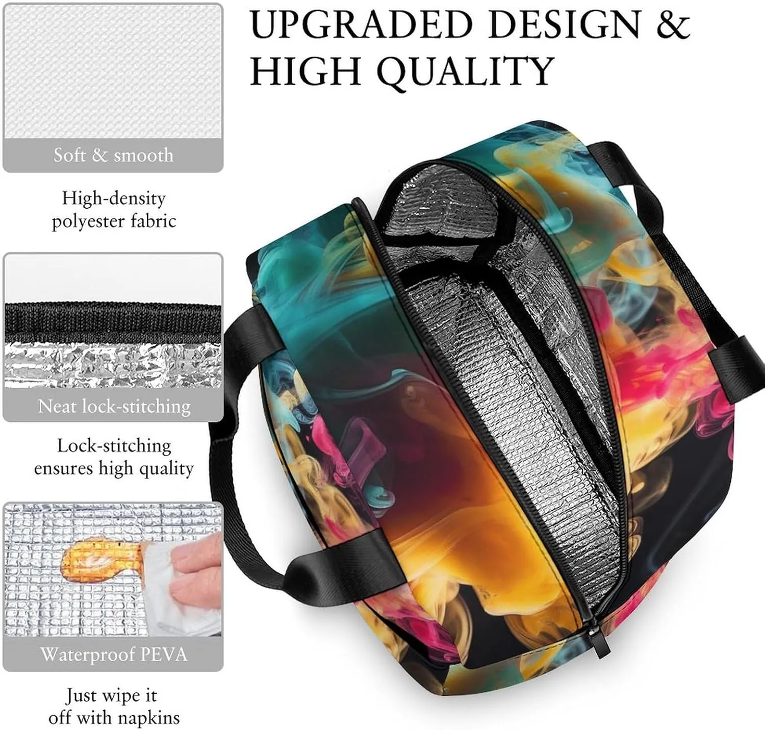 Lunch Bag for Women Men Lunch Box Reusable Melt In The Water Lunch Tote Bag Leakproof Lunch Cooler Bag for Work