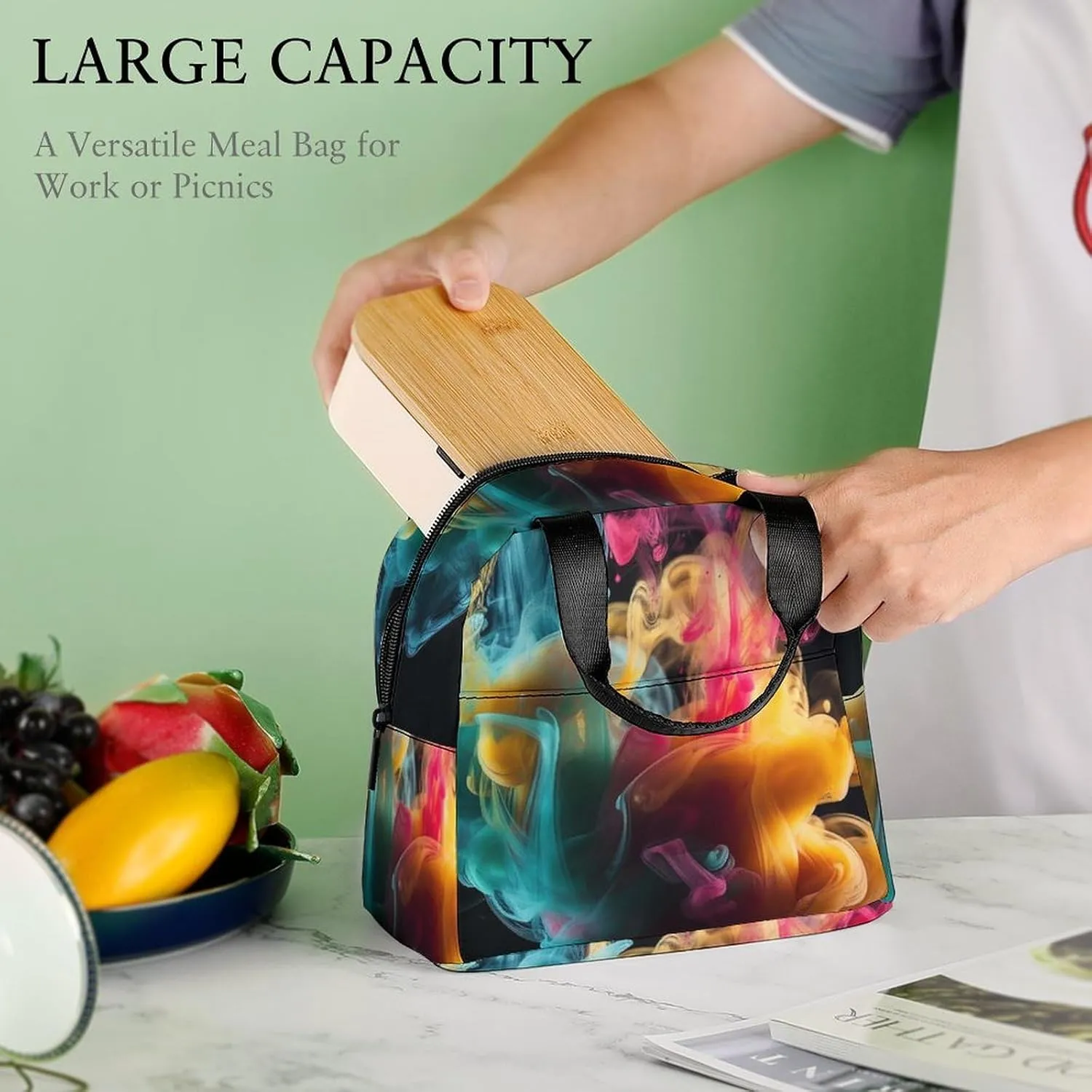 Lunch Bag for Women Men Lunch Box Reusable Melt In The Water Lunch Tote Bag Leakproof Lunch Cooler Bag for Work