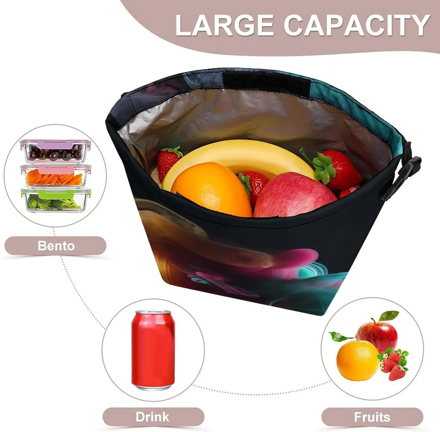 Lunch Bag for Women Men Lunch Box Reusable Melt In The Water Lunch Tote Bag Leakproof Lunch Cooler Bag for Work