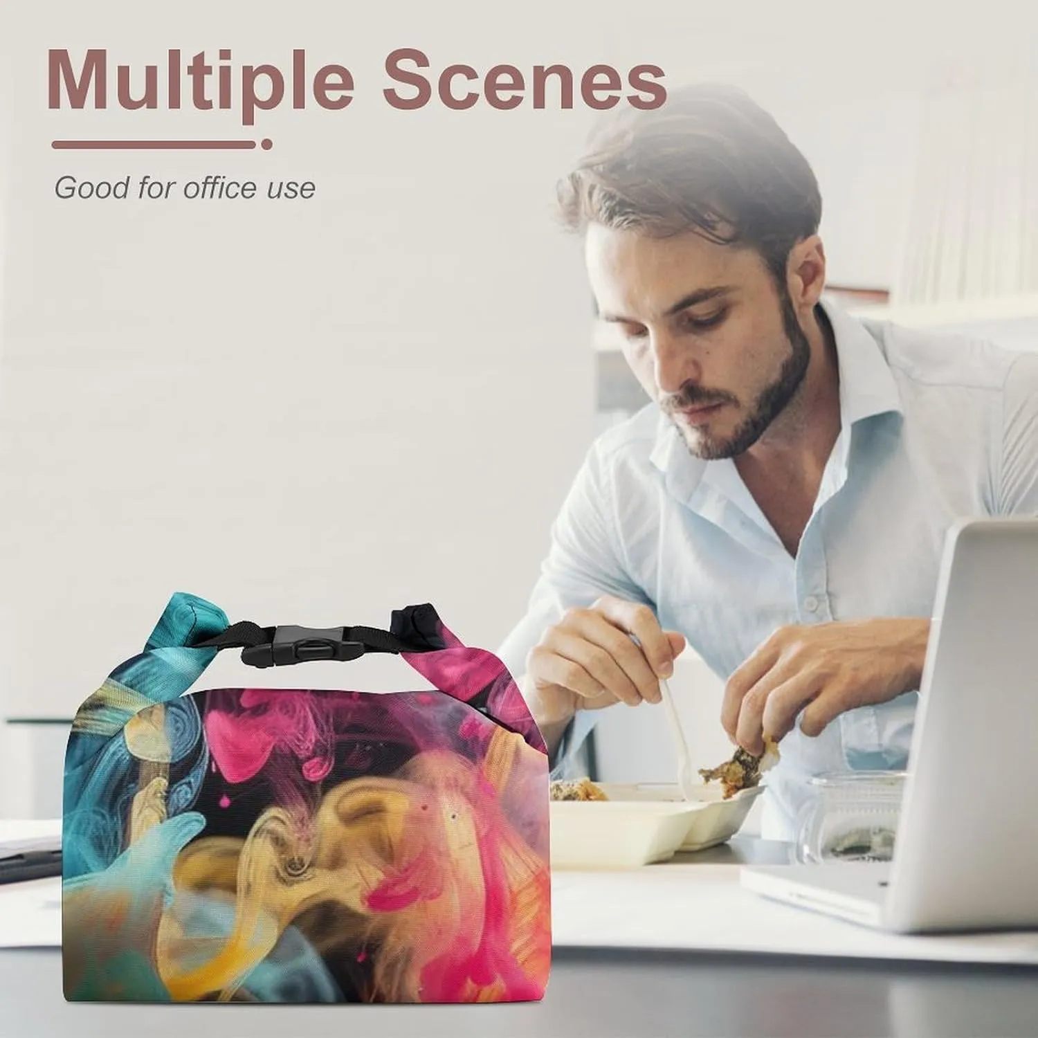 Lunch Bag for Women Men Lunch Box Reusable Melt In The Water Lunch Tote Bag Leakproof Lunch Cooler Bag for Work