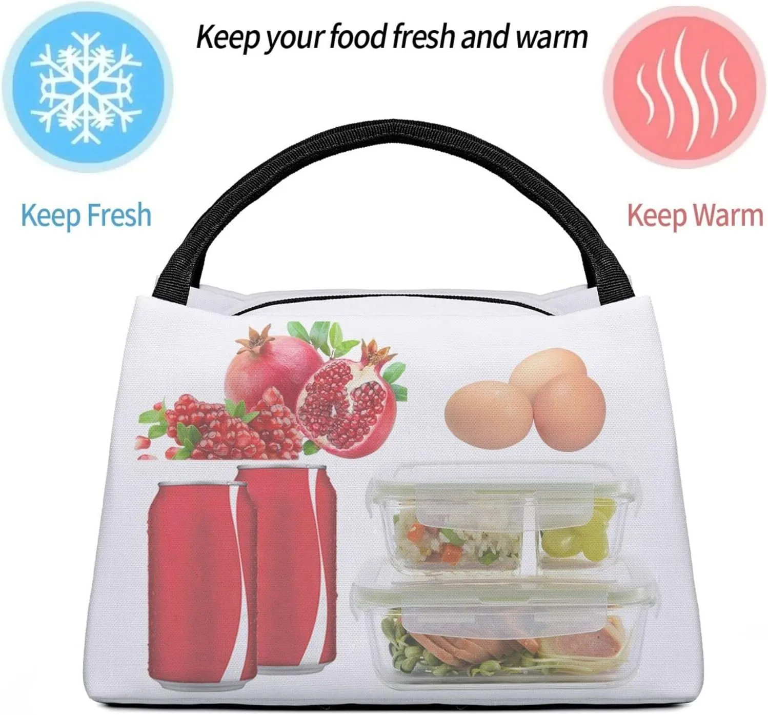 Lunch Bag Insulated Lunch Box for Women Men Reusable Divided Sea Pathway Lunch Tote Cooler Bag for Office Work