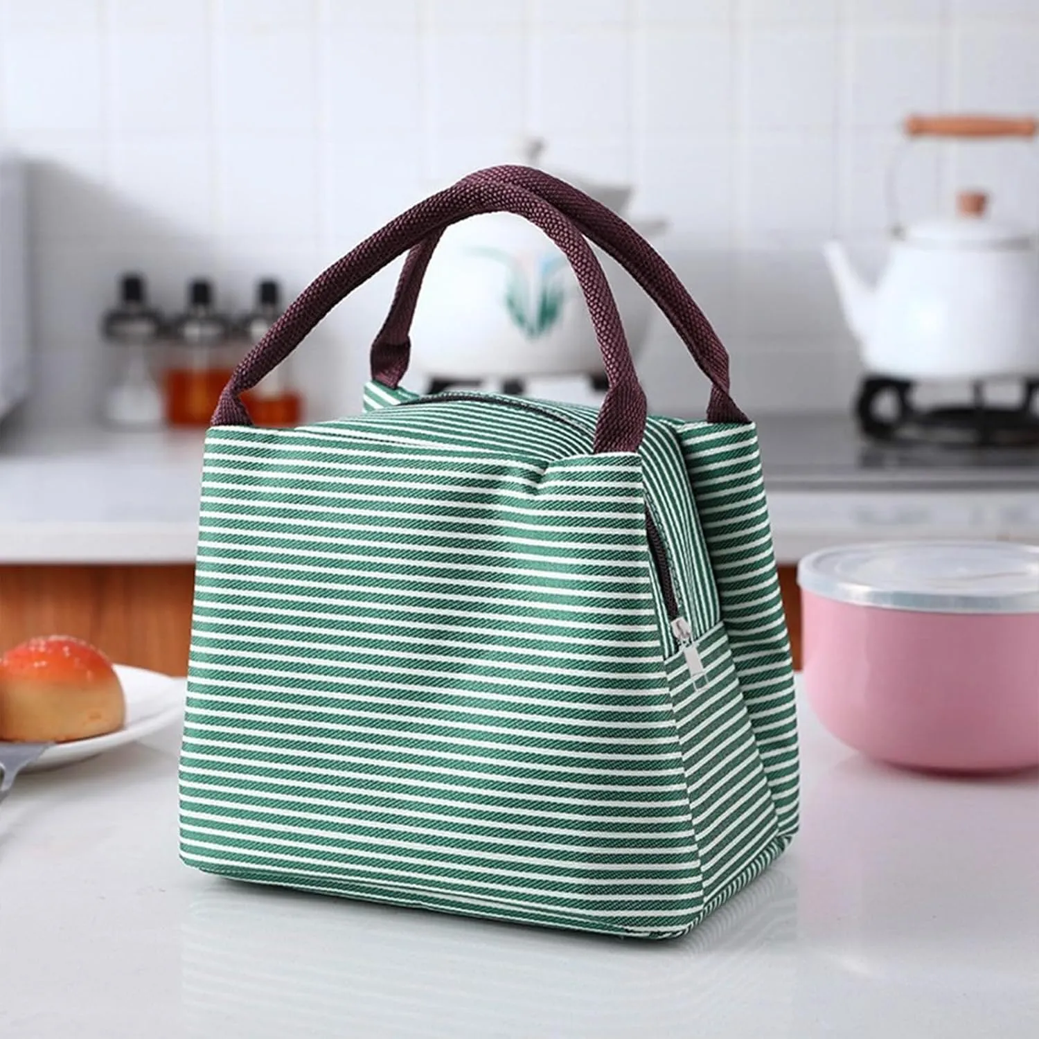 Lunch Bag Insulated Lunch Box Small Cooler Bags Portable Bento Bags Reusable Lunch Tote Bag Lunch Holder Lunch Box Bag for Work Picnic Outdoor (8 PCS)