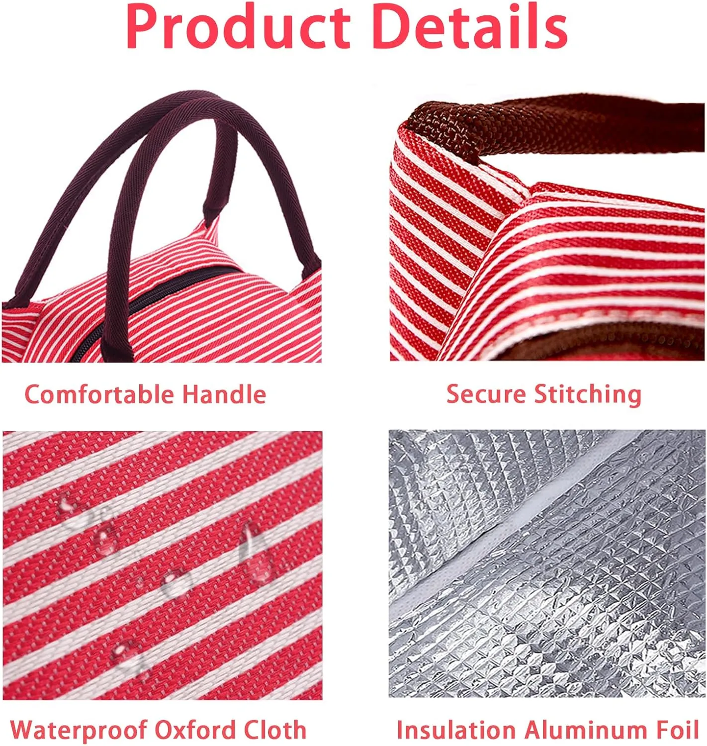 Lunch Bag Insulated Lunch Box Small Cooler Bags Portable Bento Bags Reusable Lunch Tote Bag Lunch Holder Lunch Box Bag for Work Picnic Outdoor (8 PCS)