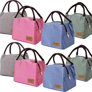 Lunch Bag Insulated Lunch Box Small Cooler Bags Portable Bento Bags Reusable Lunch Tote Bag Lunch Holder Lunch Box Bag for Work Picnic Outdoor (8 PCS)