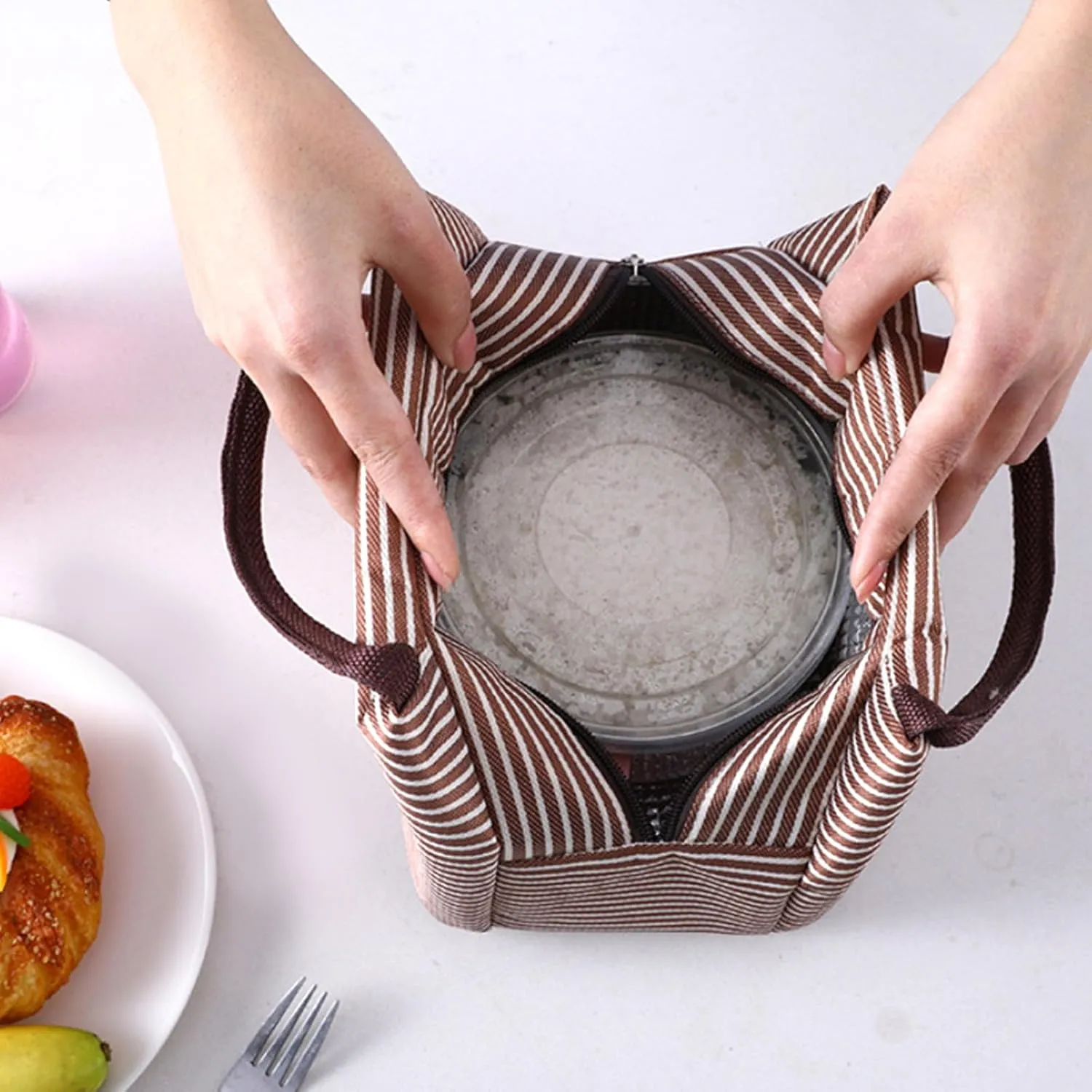 Lunch Bag Insulated Lunch Box Small Cooler Bags Portable Bento Bags Reusable Lunch Tote Bag Lunch Holder Lunch Box Bag for Work Picnic Outdoor (8 PCS)
