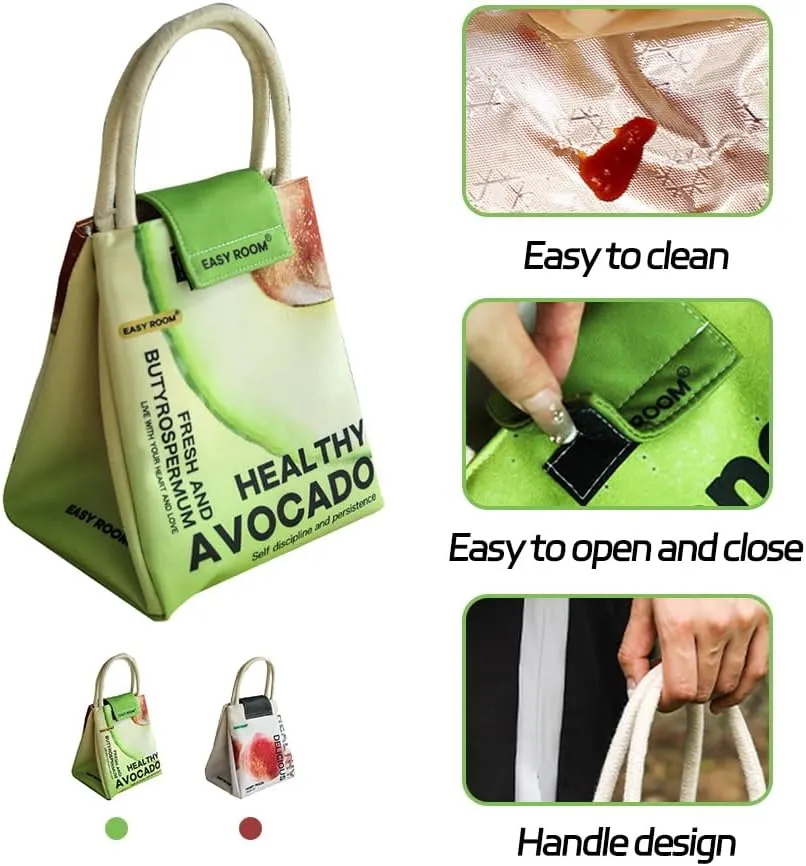 Lunch Bags For Women Men Adult Insulated Reusable Lunch Tote with Internal Pocket, Lunch Tote bag for Work (mango1)