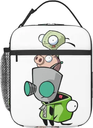 Lunch Bags Invader Anime Zim Insulated Lunch Tote Reusable Portable Lunch Box for Outdoor Office Picnic 10 X 4 X 8 in