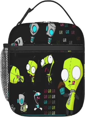 Lunch Bags Invader Anime Zim Insulated Lunch Tote Reusable Portable Lunch Box for Outdoor Office Picnic 10 X 4 X 8 in