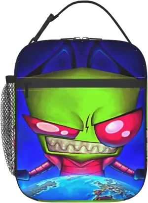 Lunch Bags Invader Anime Zim Insulated Lunch Tote Reusable Portable Lunch Box for Outdoor Office Picnic 10 X 4 X 8 in
