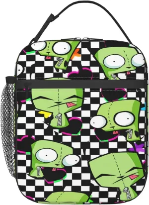 Lunch Bags Invader Anime Zim Insulated Lunch Tote Reusable Portable Lunch Box for Outdoor Office Picnic 10 X 4 X 8 in