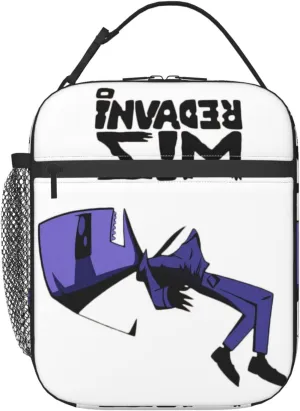 Lunch Bags Invader Anime Zim Insulated Lunch Tote Reusable Portable Lunch Box for Outdoor Office Picnic 10 X 4 X 8 in