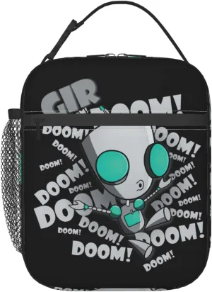 Lunch Bags Invader Anime Zim Insulated Lunch Tote Reusable Portable Lunch Box for Outdoor Office Picnic 10 X 4 X 8 in