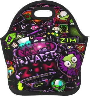 Lunch Bags Invader Anime Zim Insulated Lunch Tote Reusable Portable Lunch Box for Outdoor Office Picnic 11 X 11.4 X 5.5 in