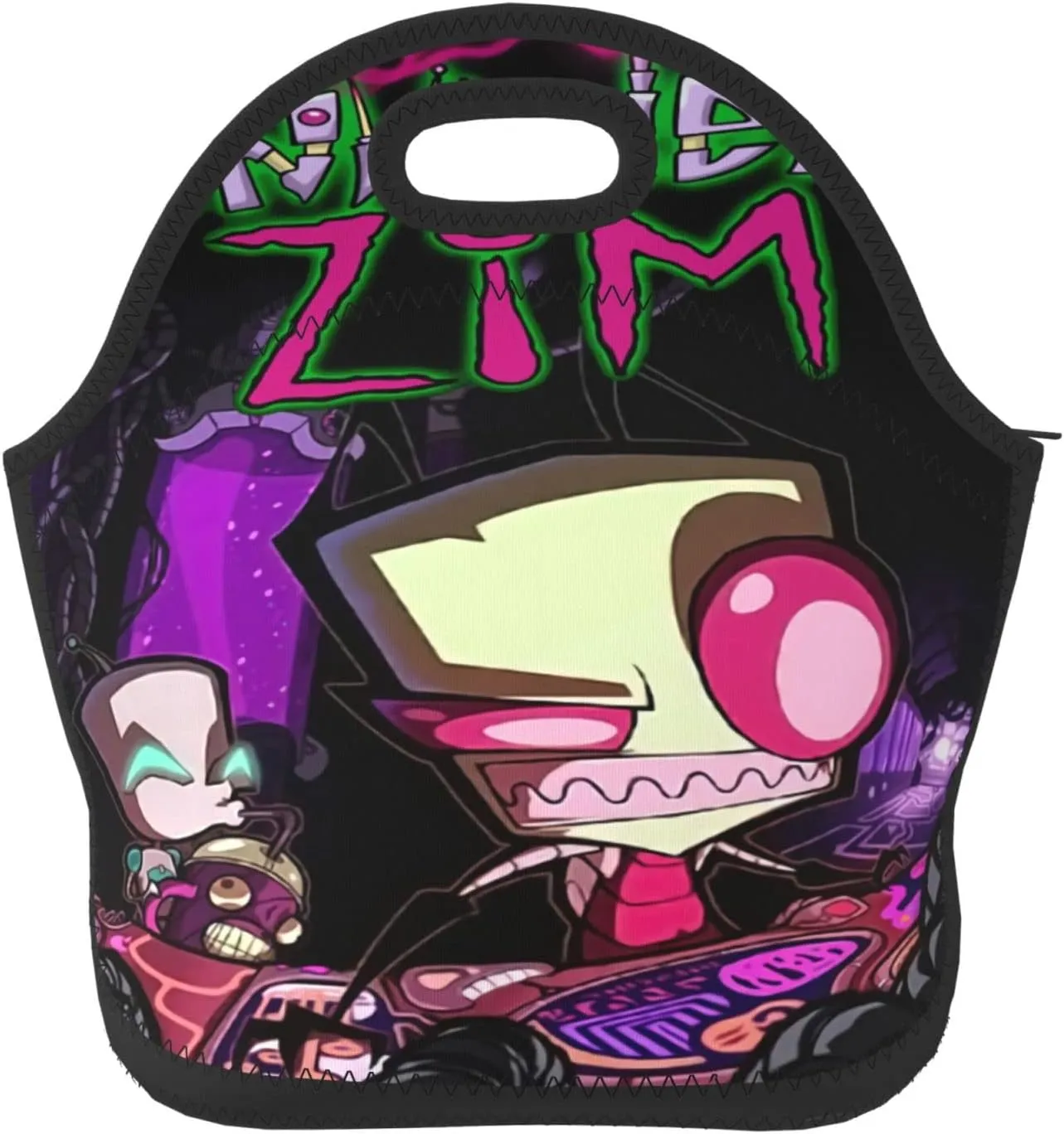 Lunch Bags Invader Anime Zim Insulated Lunch Tote Reusable Portable Lunch Box for Outdoor Office Picnic 11 X 11.4 X 5.5 in