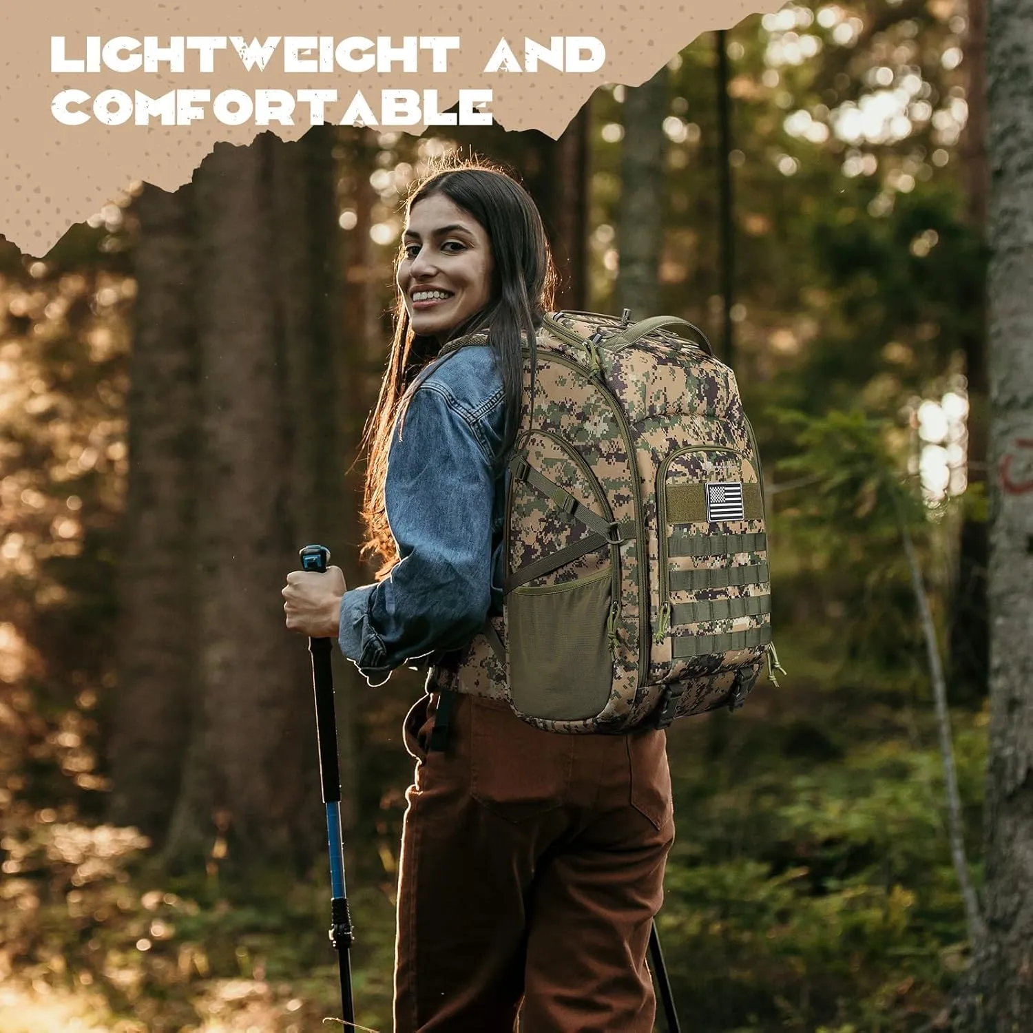 Maelstrom Tactical Backpack for Men, 40L Military Backpack,Water Resistant Assault Pack for Women, 3-Day Bug Out Bag for Hiking, Camping, Gym with Molle System-Camouflage
