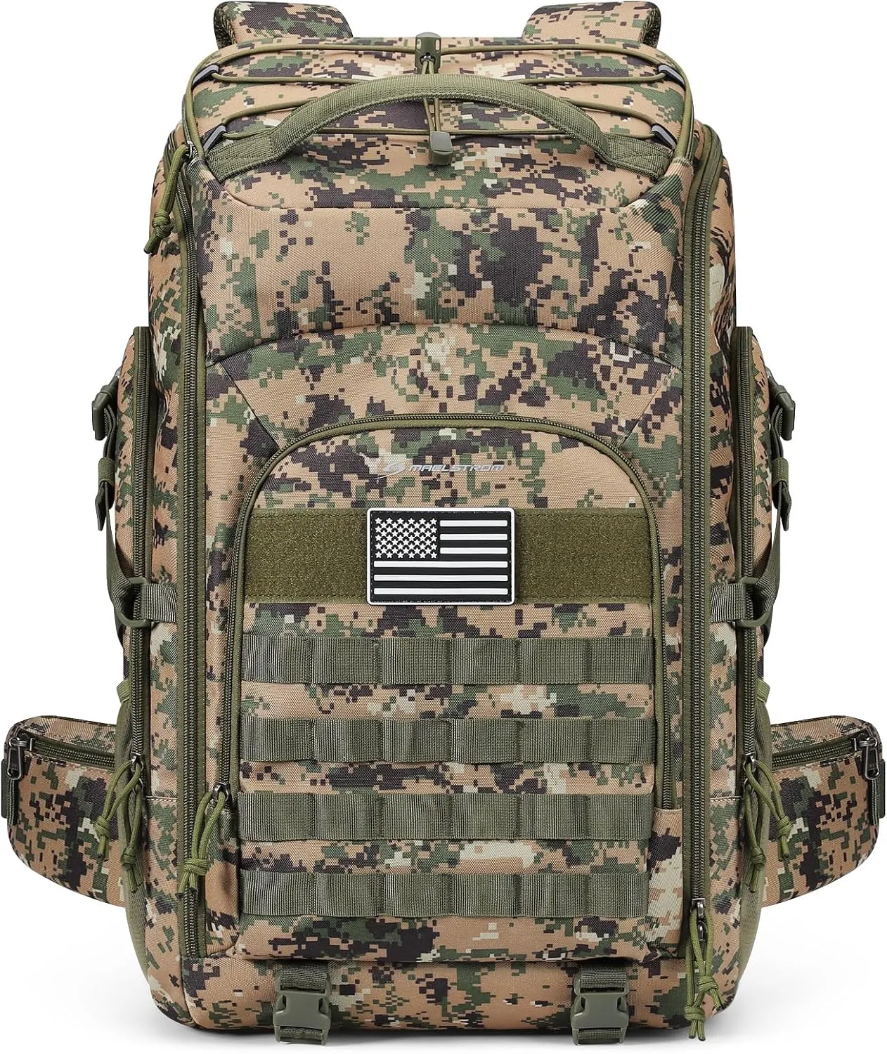 Maelstrom Tactical Backpack for Men, 40L Military Backpack,Water Resistant Assault Pack for Women, 3-Day Bug Out Bag for Hiking, Camping, Gym with Molle System-Camouflage