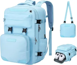 Maelstrom Travel Backpack for Women Men, 2 in 1 Crossbody Bag Laptop Backpack Fits 15.6-17.3 Inch Laptop, 26L Work/Nurse/Teacher Bag, Carry On Backpack with Shoe Compartment, Blue