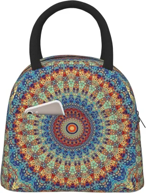 Mandala Lunch Bag Lunch Box for Women Men, Reusable Insulated Lunch Tote Bag, Leakproof Thermal Cooler Sack Food Handbags Case High Capacity for Travel Work School Picnic
