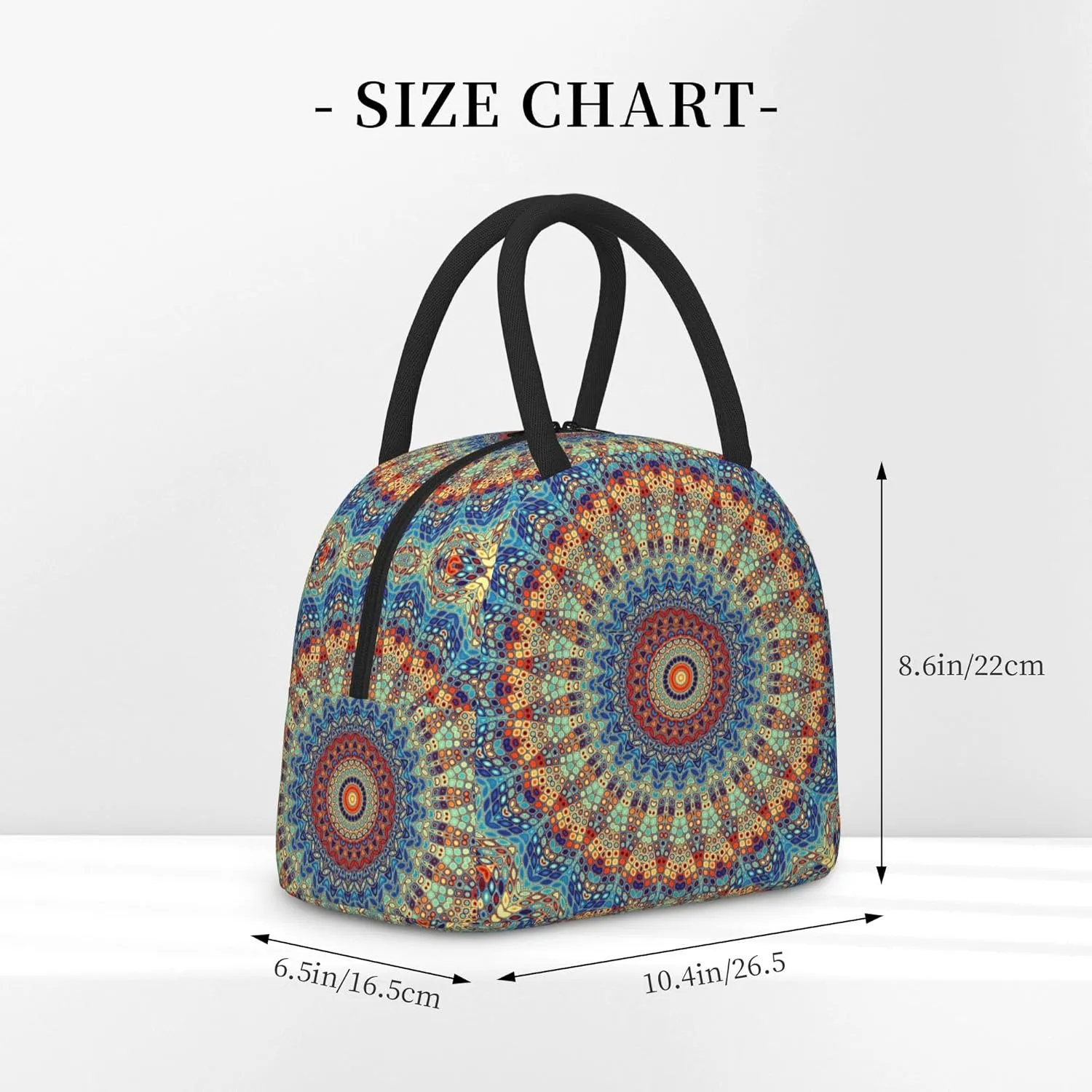 Mandala Lunch Bag Lunch Box for Women Men, Reusable Insulated Lunch Tote Bag, Leakproof Thermal Cooler Sack Food Handbags Case High Capacity for Travel Work School Picnic