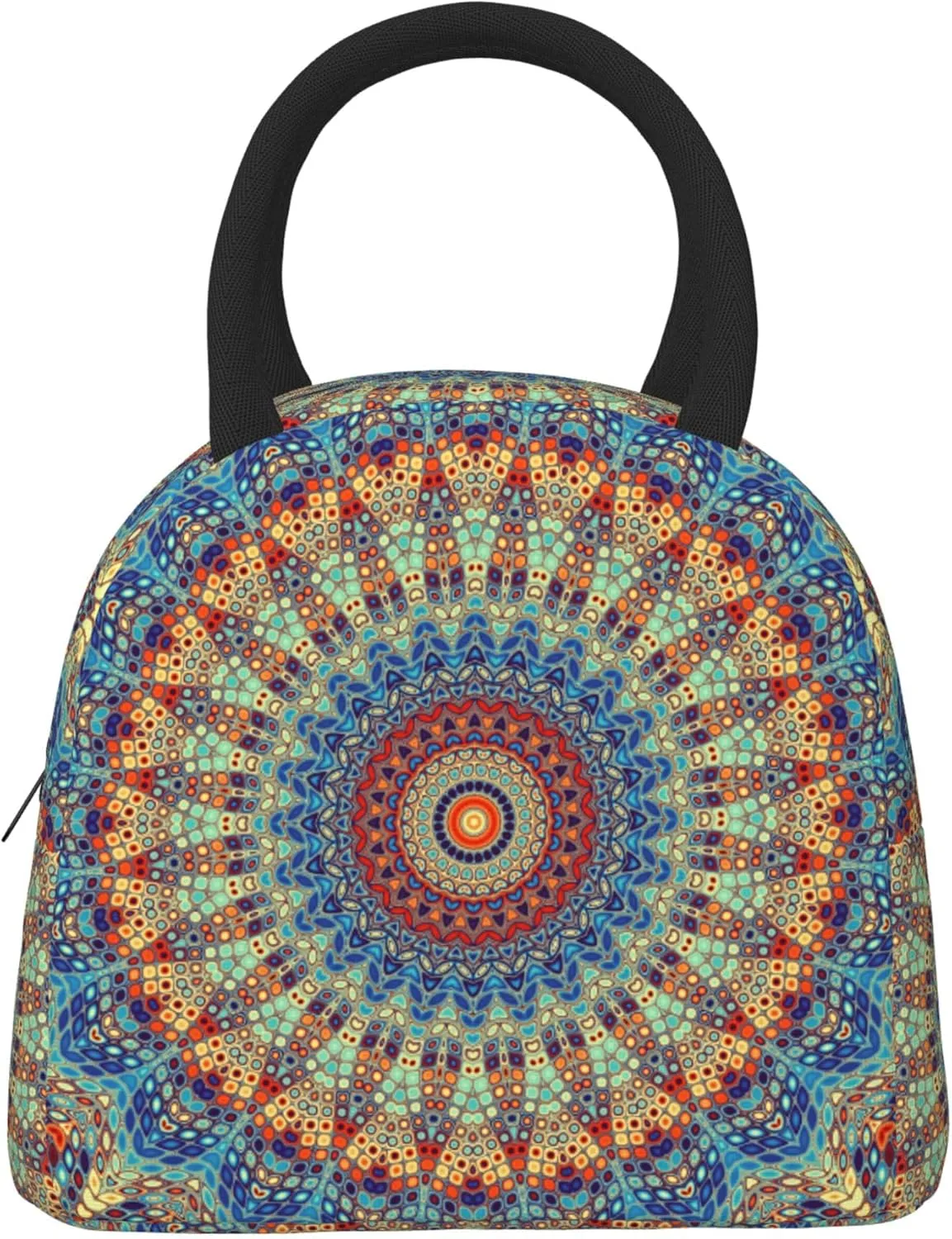 Mandala Lunch Bag Lunch Box for Women Men, Reusable Insulated Lunch Tote Bag, Leakproof Thermal Cooler Sack Food Handbags Case High Capacity for Travel Work School Picnic