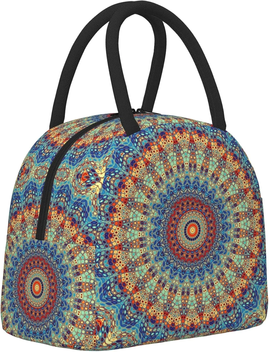 Mandala Lunch Bag Lunch Box for Women Men, Reusable Insulated Lunch Tote Bag, Leakproof Thermal Cooler Sack Food Handbags Case High Capacity for Travel Work School Picnic