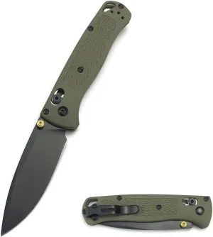 Manual Open Bugout 535 Folding Knife, Axis Lock Pocket Knife with 3 Inch 8Cr13MoV Blade, Glass Reinforced Nylon Grivory Handle, Belt Clip for Camping Hunting