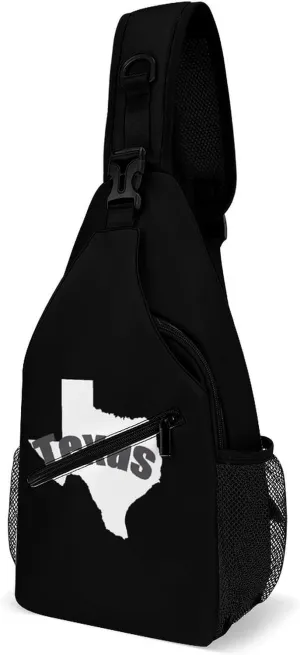Map of Texas Crossbody Bag Over Shoulder Sling Backpack Casual Cross Chest Side Pouch 38x20cm