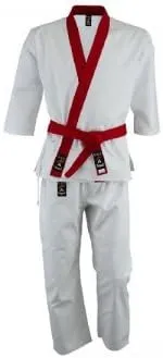 Martial Arts Tang Soo Do 9oz Uniform - Red Trim