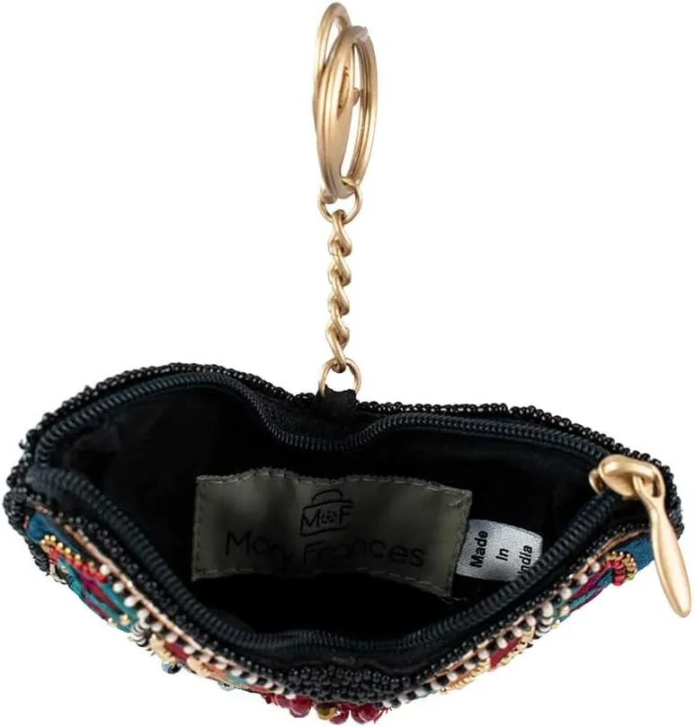 Mary Frances All a Flutter Beaded Butterfly Coin Purse Keychain Accessory Mini Bag Charm with Key Ring, Multi