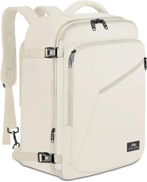 MATEIN Large Travel Backpack Women, Lightweight Carry on Backpack & Hidden Shoulder Straps, Waterproof Anti-Theft Daypack for Flight, Expandable Hiking Weekend Daypack, Travelling Gifts, Beige