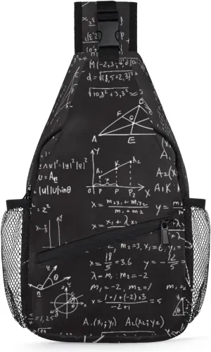 Mathematical Formulas Sling Backpack Chest Bag Crossbody Shoulder Bag, Education Gym Cycling Travel Hiking Daypack for Women Men