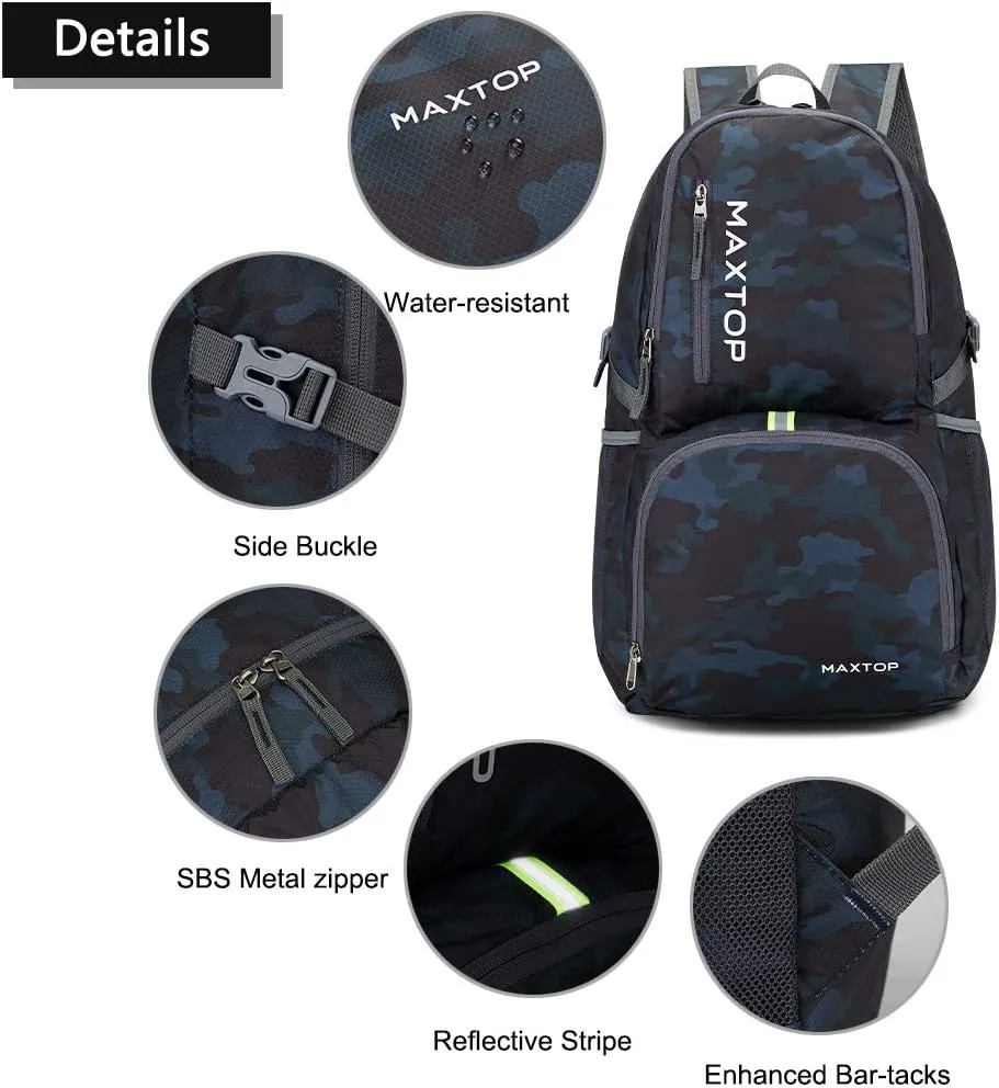 MAXTOP 40/50L Lightweight Packable Backpack for Hiking Traveling Camping Water Resistant Foldable Outdoor Travel Daypack
