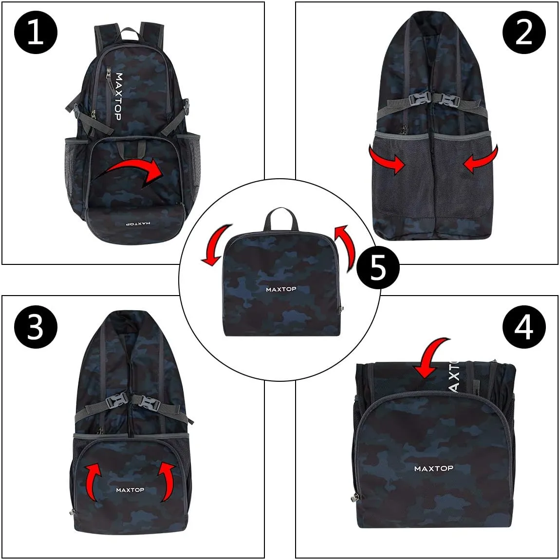 MAXTOP 40/50L Lightweight Packable Backpack for Hiking Traveling Camping Water Resistant Foldable Outdoor Travel Daypack