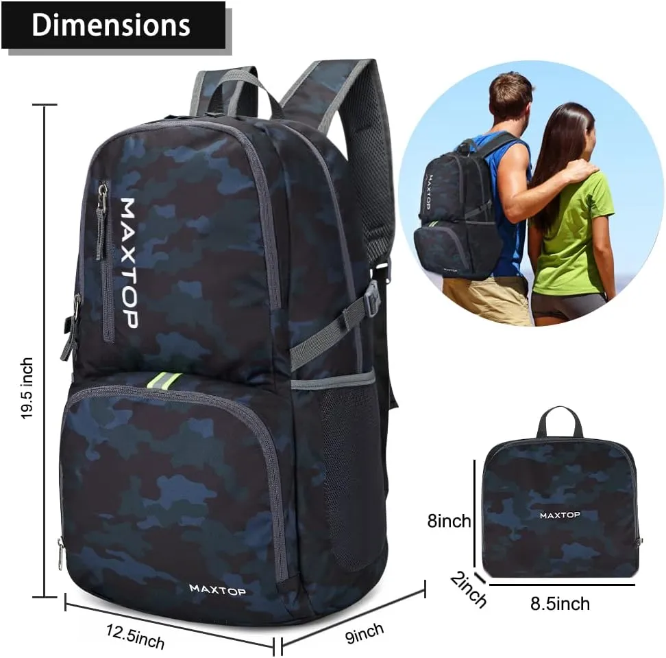 MAXTOP 40/50L Lightweight Packable Backpack for Hiking Traveling Camping Water Resistant Foldable Outdoor Travel Daypack