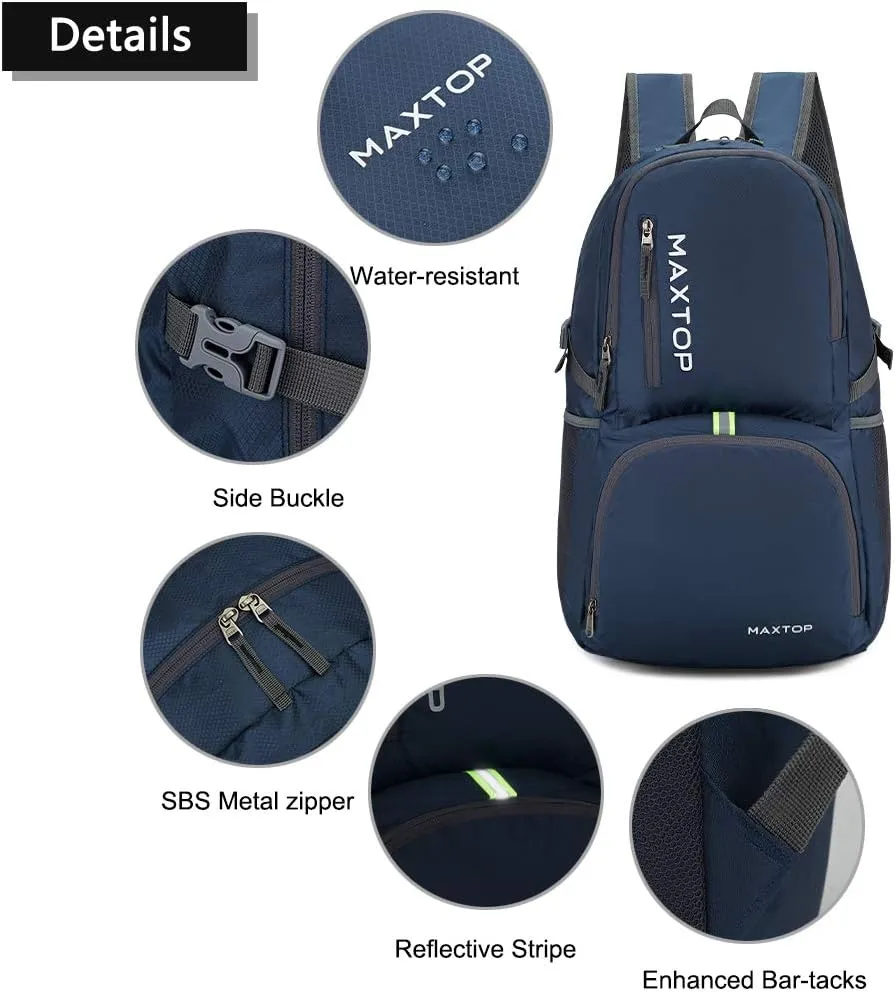 MAXTOP 40/50L Lightweight Packable Backpack for Hiking Traveling Camping Water Resistant Foldable Outdoor Travel Daypack