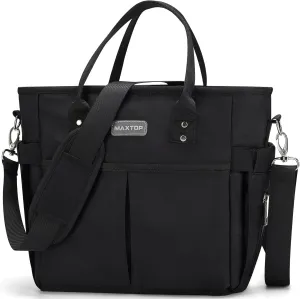 MAXTOP Lunch Bag Women for Work Insulated Thermal Lunch Box for Men with Wide-Open Pocket Reusable Leakproof Cooler Bags with Removable Shoulder Strap for Teacher Nurse Office Beach Picnic Black