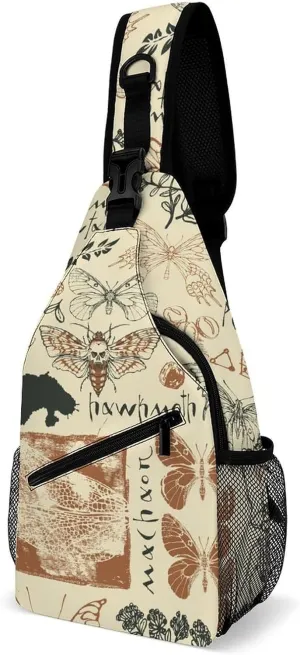 Medicinal-herbs-texture Crossbody Sling Backpack, Shoulder Bag Chest Bag for Travel Sport Running