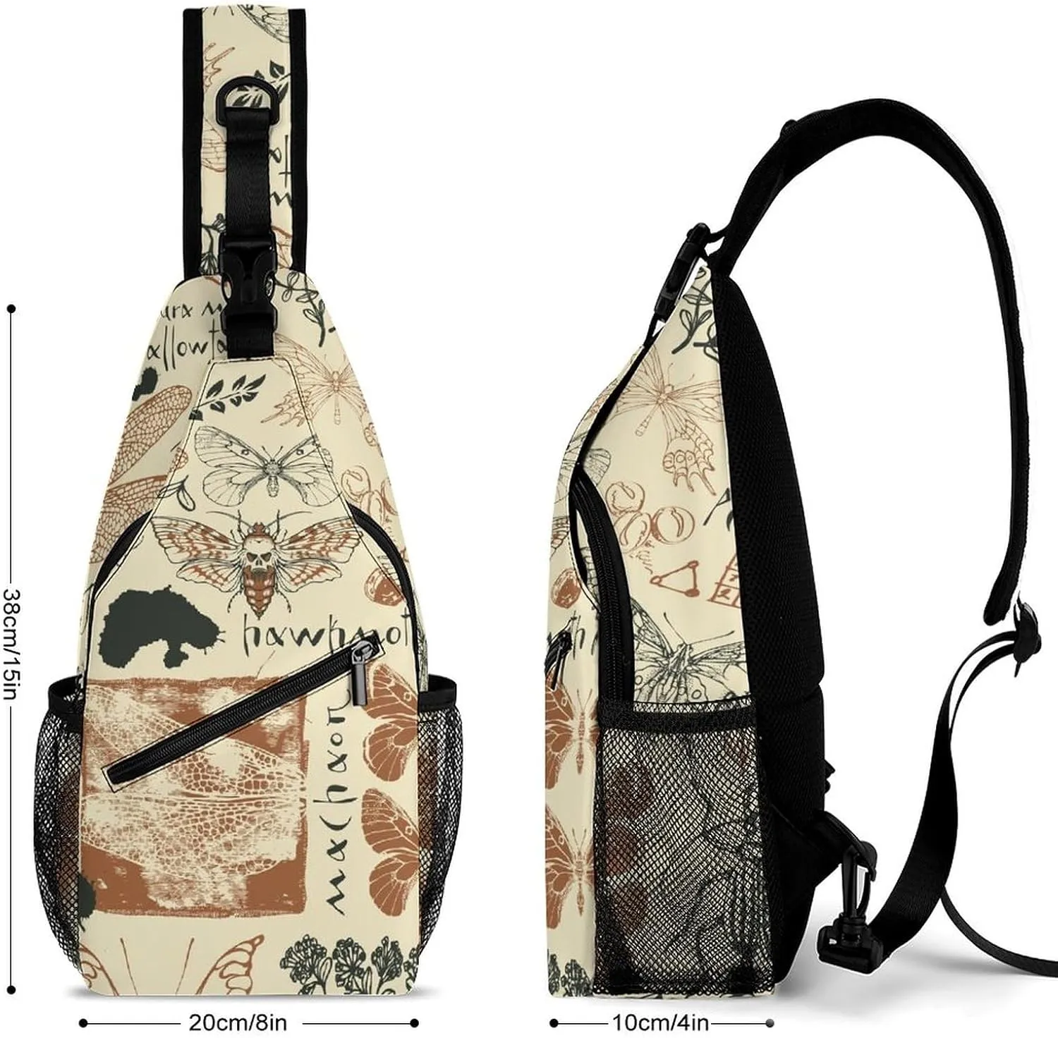 Medicinal-herbs-texture Crossbody Sling Backpack, Shoulder Bag Chest Bag for Travel Sport Running