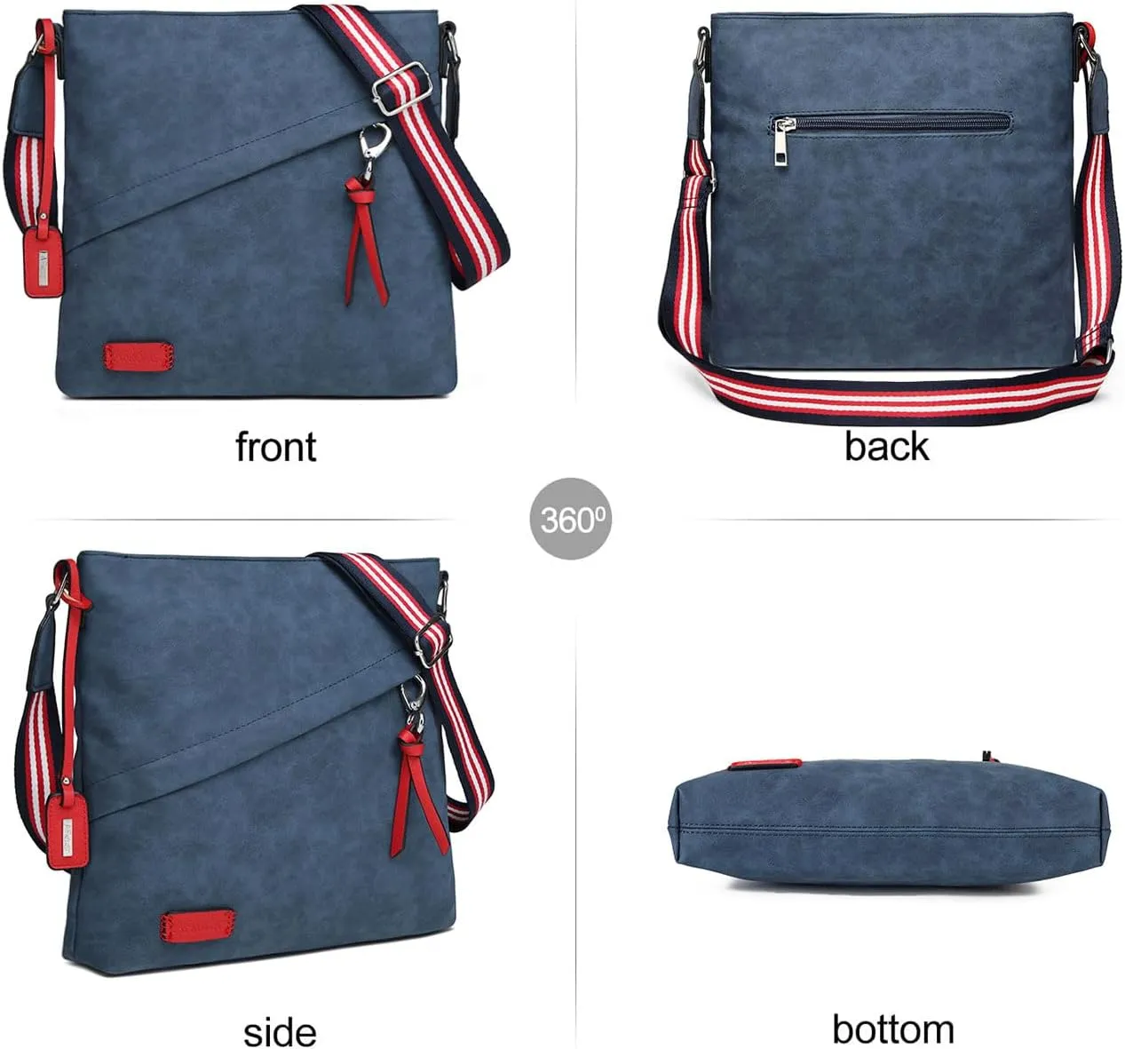 Medium Crossbody Bags for Women Trendy, Leather Cross Body Bag Purses and Travel Shoulder bag with Multi Pockets