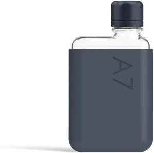 memobottle A7 (Midnight Blue) Bundle - 6oz (180ml) - Bottle, silicone sleeve & lid | Compact Flat Bottle for Bags & Pockets | BPA Free Tritan | Modern & Minimalist | For Gym, Work & Travel