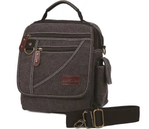 Men Purse Shoulder Small Crossbody Canvas Messenger Tote Side Travel Bag Detachable Strap
