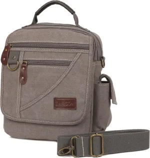 Men Purse Shoulder Small Crossbody Canvas Messenger Tote Side Travel Bag Detachable Strap