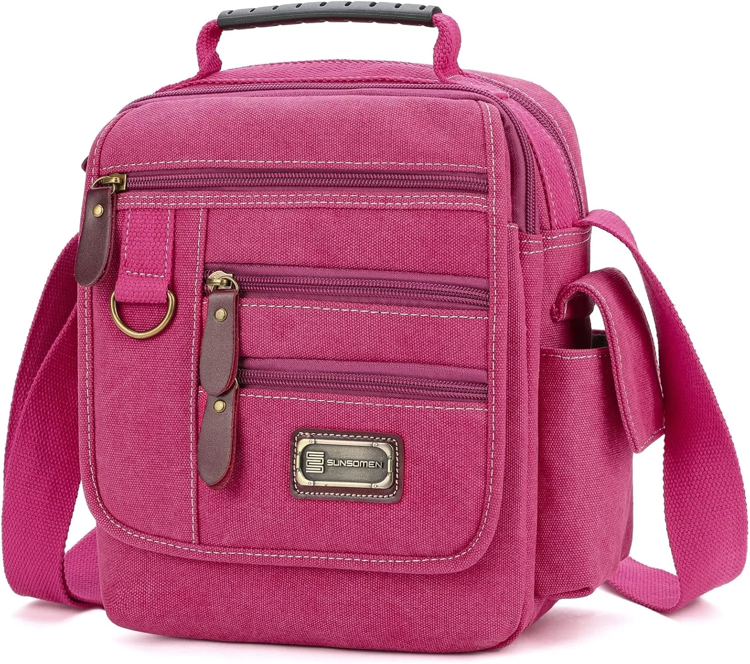 Mens bag Canvas Shoulder Bag Small Messenger Crossbody Bag Work Bag Vintage Multi-function
