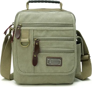 Mens bag Canvas Shoulder Bag Small Messenger Crossbody Bag Work Bag Vintage Multi-function