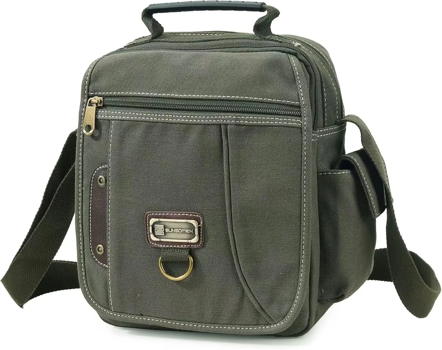 Men's Canvas Crossbody Messenger Bag - Small, Shoulder, Travel, Work Bag