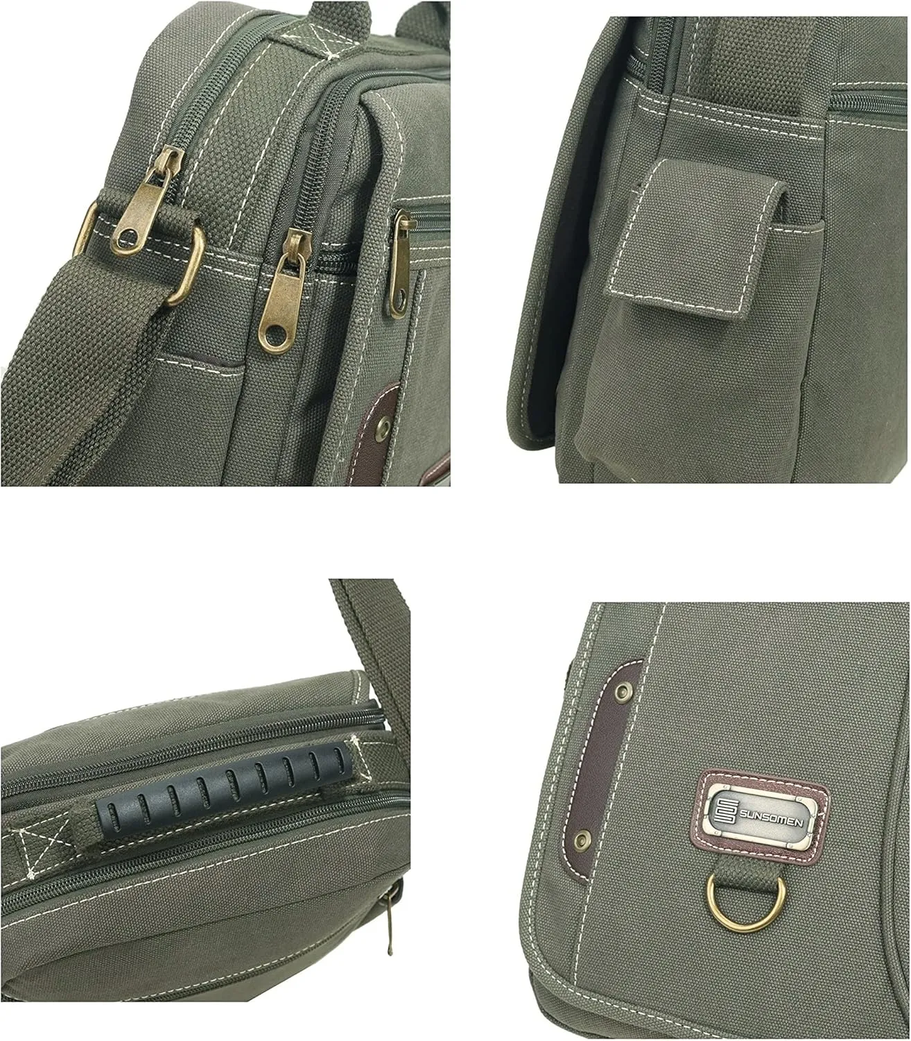 Men's Canvas Crossbody Messenger Bag - Small, Shoulder, Travel, Work Bag