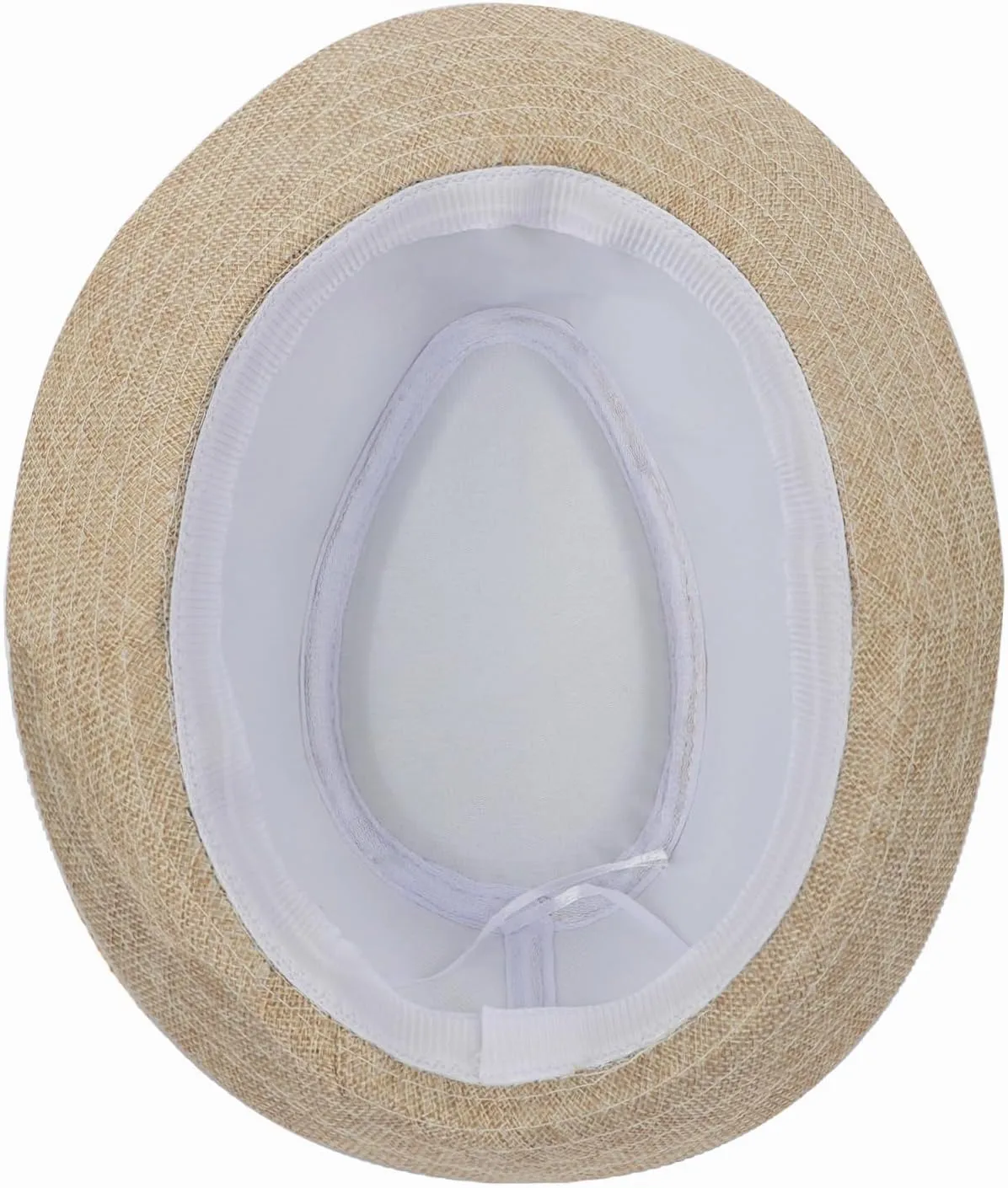 Mens Classic Straw Fedora Hat Sun Protection UV UPF50  Panama Style Hat Short Brim Packable Trilby Hat Fashion Gentleman Hat